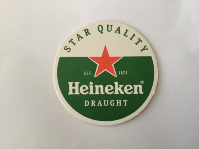 Collectable double sided beer coaster - Heineken Draught - Star Quality