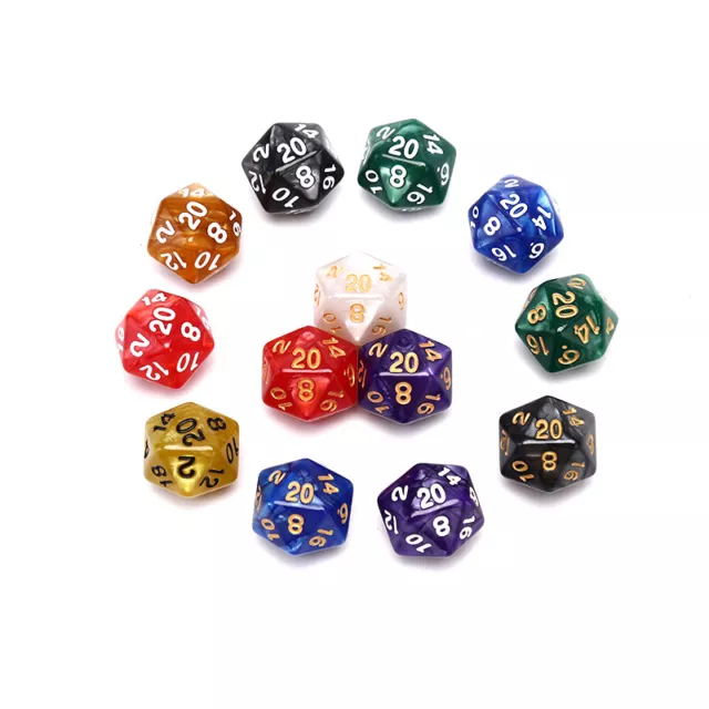 1PC Durable Pearlized D20 Dice Acrylic 20 Sided Dice for Board GamH-QV