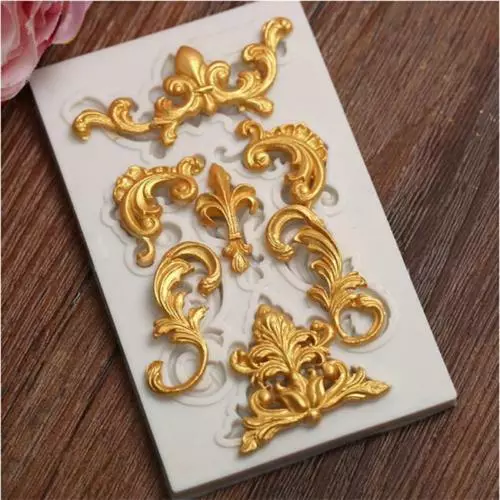 Vintage Baroque Silicone Mould Relief Cake Lace Border Fondant Baking Decor Mold