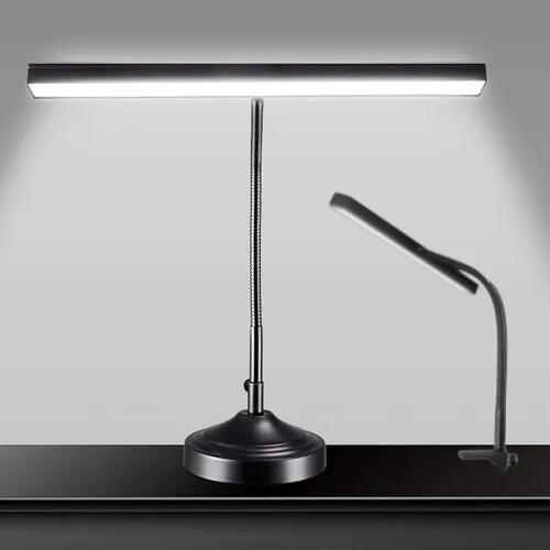 Lampe de bureau-Piano  articulée LED avec base et pince interchangeables 3 modes