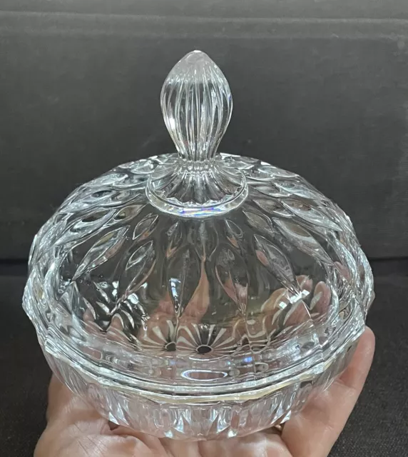 Vintage Crystal Glass Bretagne Candy Dish & Lid by CRISTAL D'ARQUES (No Label)