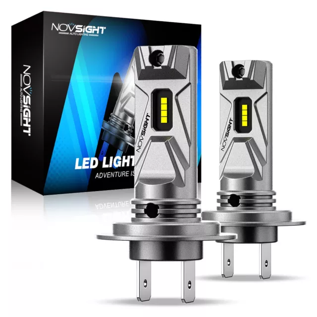 NOVSIGHT 10000LM H7 LED Headlight Bulbs Kit 6500K White No Error High Low Beam