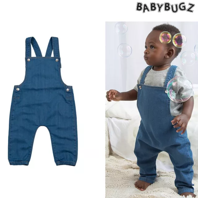 Babybugz Baby Rocks Denim Dungarees BZ56 - Y-shaped Baby Cotton Dungarees