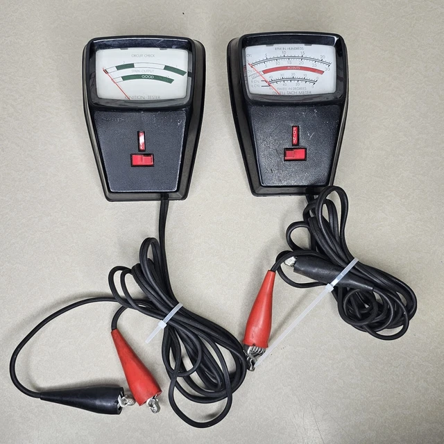 VINTAGE SEARS DWELL Tach Meter 111302 & Ignition TESTER 14579 Made In