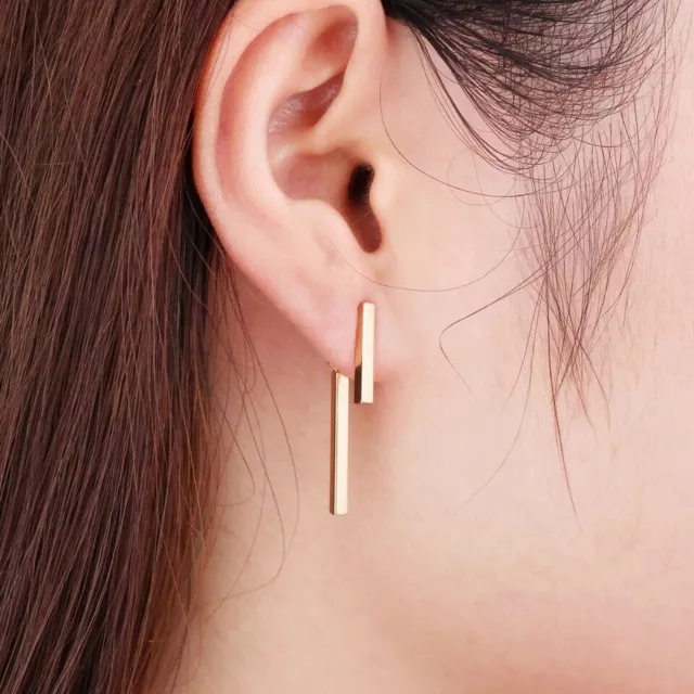 9K-GOLD or SILVER LADIES-T-BAR-STUD-DROP-EARRINGS-GIFT VALENTINES-PARTY