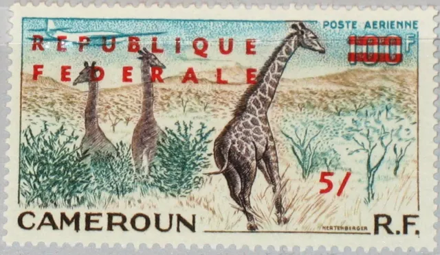 CAMEROUN KAMERUN 1961 341 I C38a Giraffe Fauna Animal Tiere new currency ovp MNH