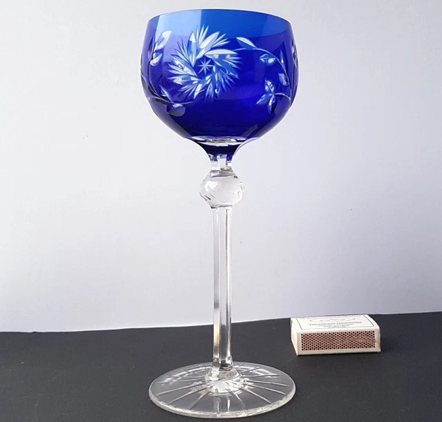 Verre à Vin Émail Bleu de Cobalt Schleuderstern Ponçage à la Main Um 1930 L854
