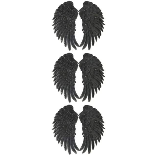 3 Paare bestickte Paillettenflügel Flecken DIY bestickte Motiv Applique