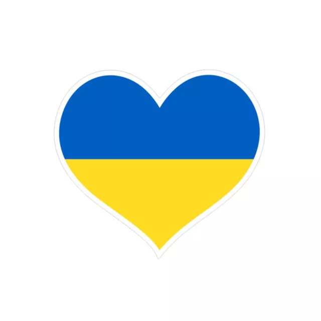 1/5/10pcs Heart Shape Ukrainian Flag Car Sticker Funny Ukraine Auto Window Decal