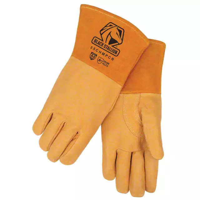 Black Stallion 39CHMPCR A2 Cut Resistant Pigskin MIG Glove Small