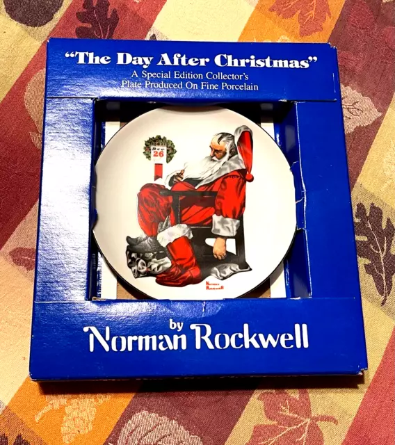 Norman Rockwell Christmas Collector Plate The Day After Christmas 6" Collectible