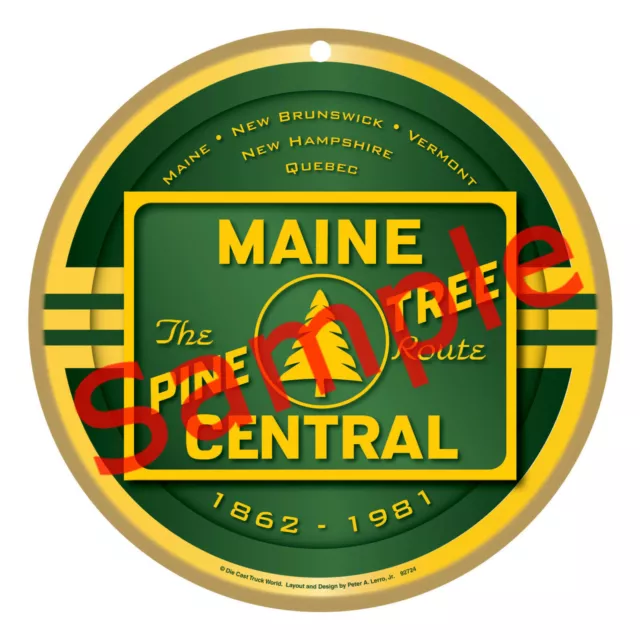 Maine Central Railroad Logo Wood Plaque-Sign / Man Cave / Train & Kids Room