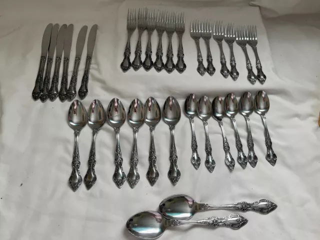 32 PC RANMARU DELUXE flatware Set Stainless Knives Forks Spoons Service for 6