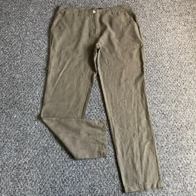 Rohan Linen Plus Trousers Womens 16 Long Green 38x31 Walking Hiking Travel