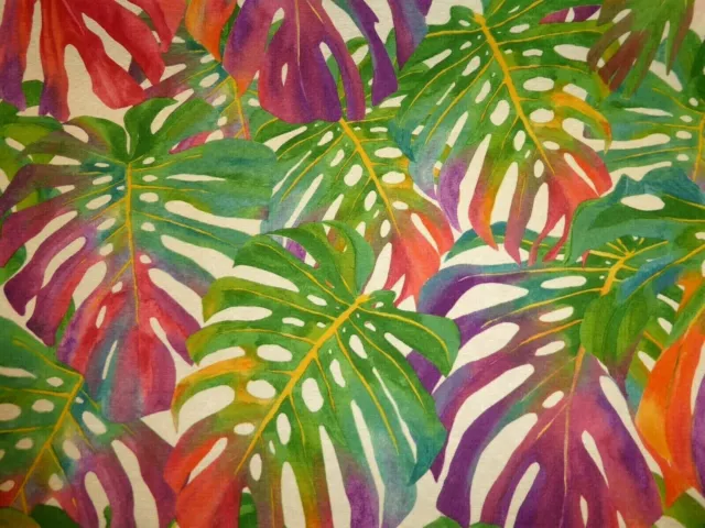 TROPICAL JUNGLE PALM LEAVES Cotton Fabric - Curtains Cushions Lampshade Crafts