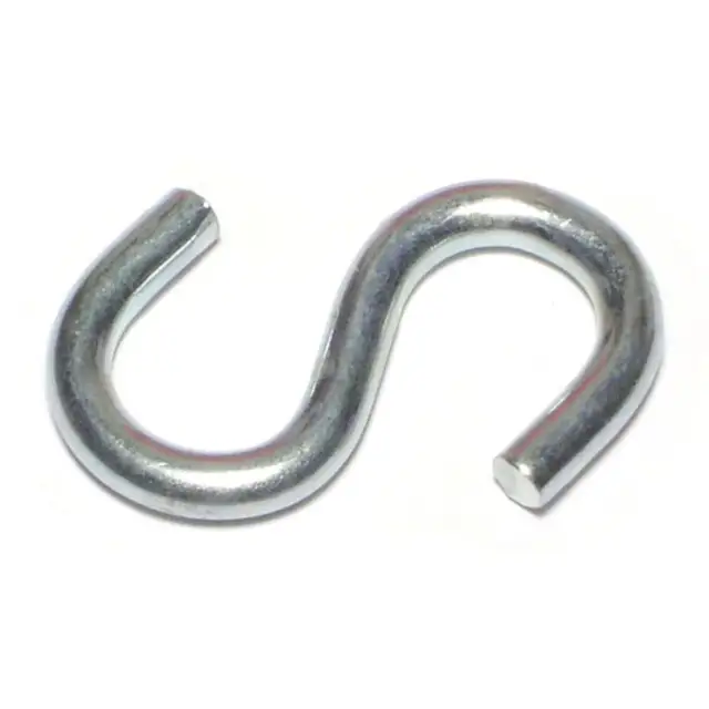 3/16" x 1/2" x 1-3/4" Zinc Plated Steel Open S Hooks SHS-065