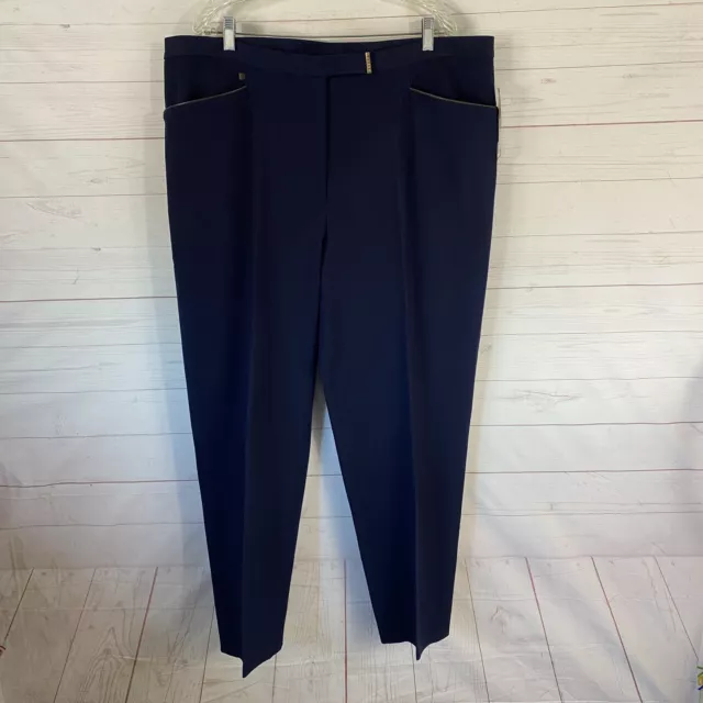Lauren Ralph Lauren Womens Straight Leg Dress Pants Plus 22W Blue Stretch 42x31