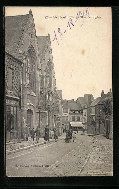 CPA Breteuil, Rue de l'Eglise
