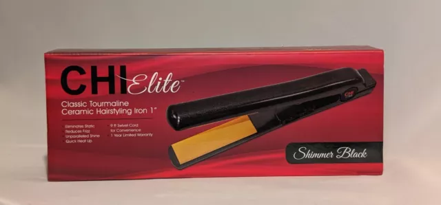 CHI Elite, Shimmer Black, Flat Iron Classic,Ceramic, New in Box