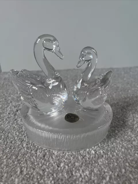 *RCR* SWAN crystal Ornament Figurine 2 Swans