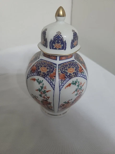 Vintage Floral Vase By Fred Roberts Company San Francisco Made in Japan With Lid