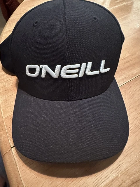 Mens Oneill Flexfit S/M Stretch Back Black Hat Cap Small - Medium