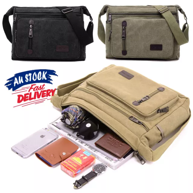 Shoulder Messenger Bag Retro Canvas Men Bag Satchel Travel Men's Crossbody bags