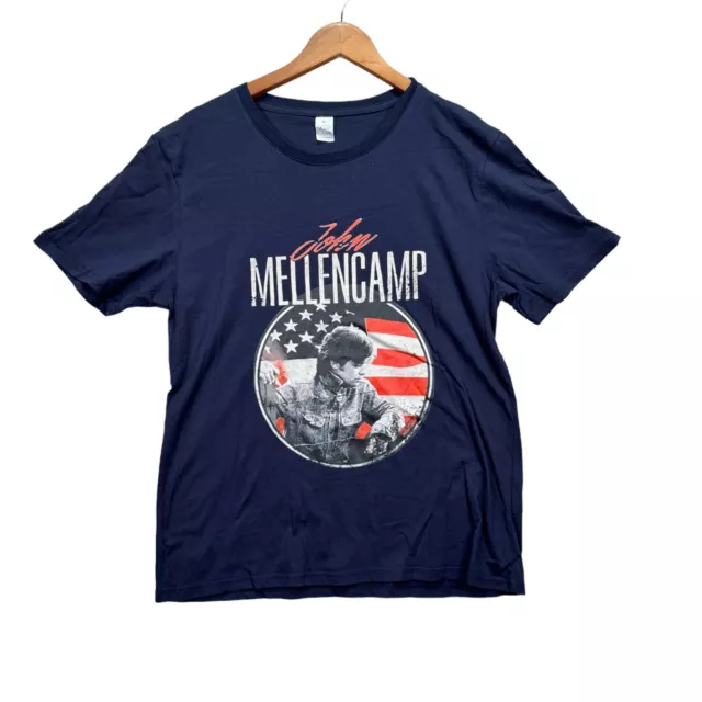 John Mellencamp Plain Spoken Voice of the Heartland USA Flag T Shirt Men's L