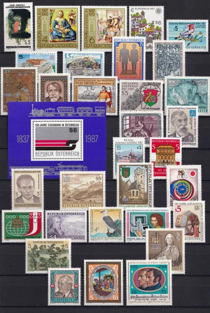 Österreich 1987 postfrischer Jahrgang aus Album Sammlung in sehr guter Erhaltung