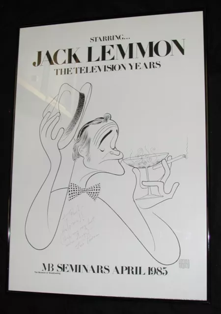 Jack Lemmon Dédicacé Al Hirschfeld Affiche 1985 Musée De Diffusion