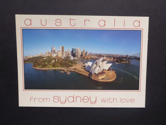 Retro Australian Postcard- Sydney Opera House Aerial View