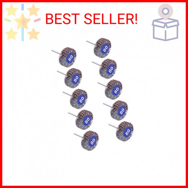 10-Pack Abrasive Flap Wheel Sander: 80 Grit, 1/8 Shank for Drill - AUTOTOOLHOME