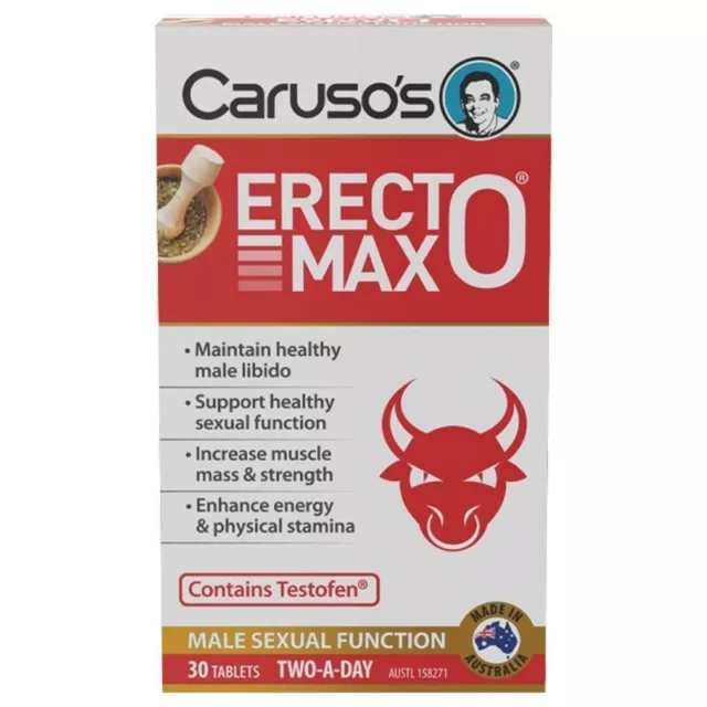 Carusos Natural Health Erecto MAX 30 Tablets "EXP 03/26"