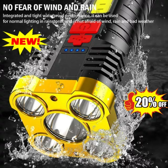 Five-nuclear Explosion Led Flashlight Strong Light Rechargeable Super Bright Hot