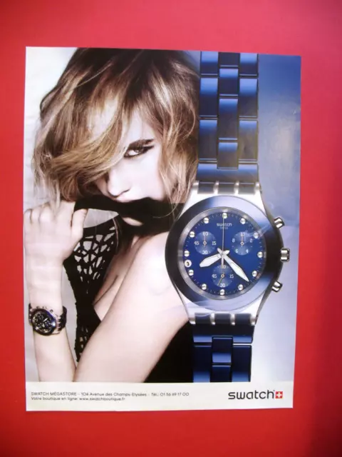Publicite De Presse Swatch Montre Chronographe Bleue Suisse Ad 2011