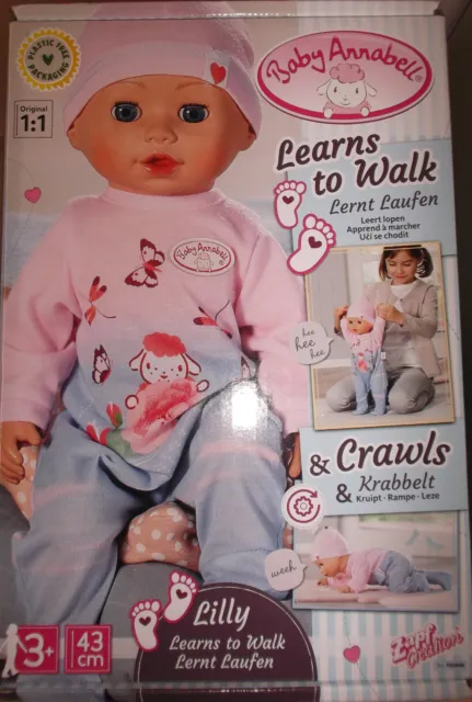 Baby Annabell lernt laufen + krabbelt Lilly 43 cm Babypuppe Learns to walk Puppe