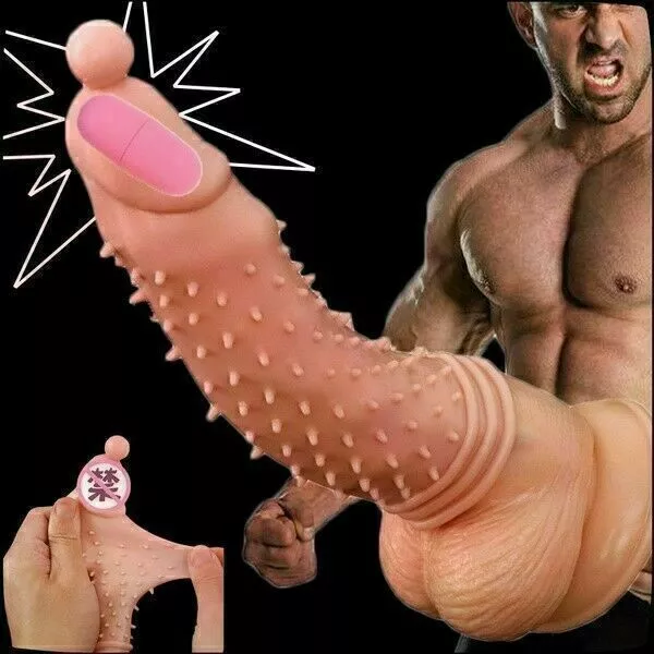 Vibrating-Penis-Erection-Enhancer-Sleeve-Ring-Adult-Condom-Sex-Cock-Toys-Dildo