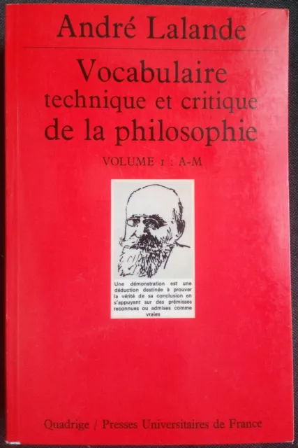 Vocabulaire technique et critique de la philosophie volume 1 André Lalande 1997