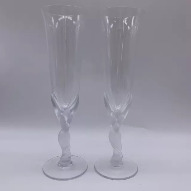Set of 2 Igor Carl Faberge Kissing Doves Champagne Flutes Pair