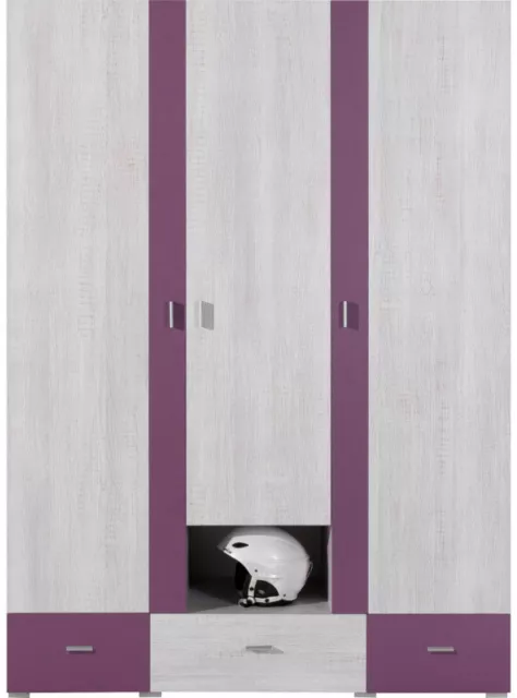 Kleiderschrank NEXT NX1 dreitüriger 140 cm geräumige Jugendgarderobe Viola