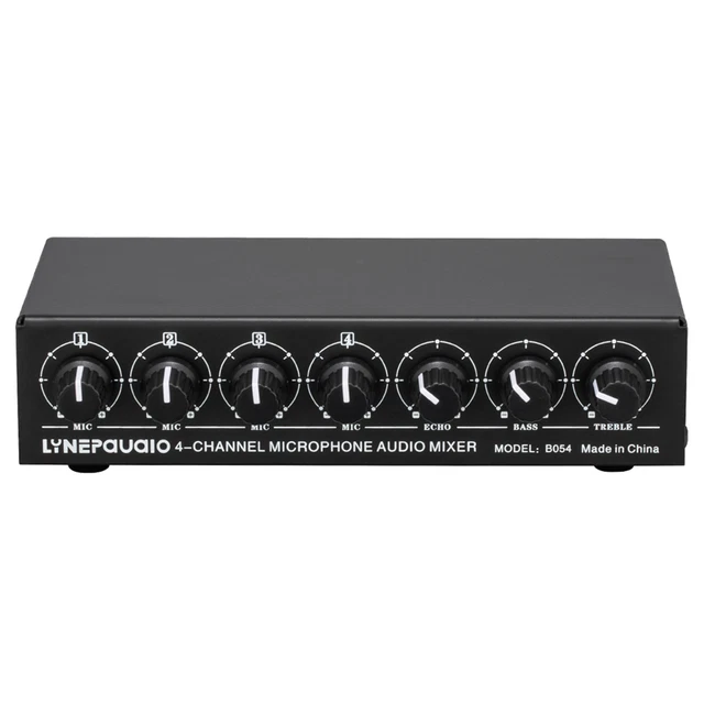 4-Channel Microphone Mixer Support Stereo Output  Audio Mixer with E1F0