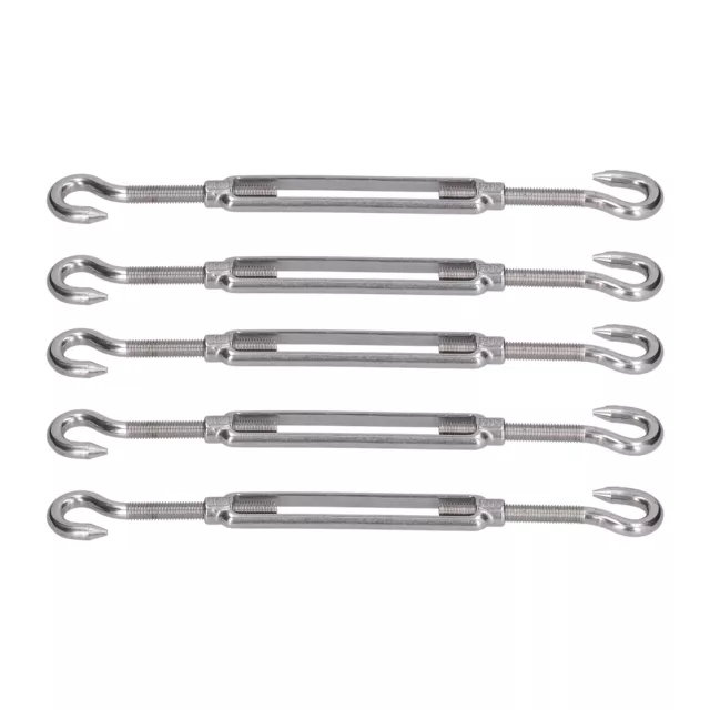 5x Turnbuckle Hook And Hook Wire Rope Tension 304 Shade Sail Hardware