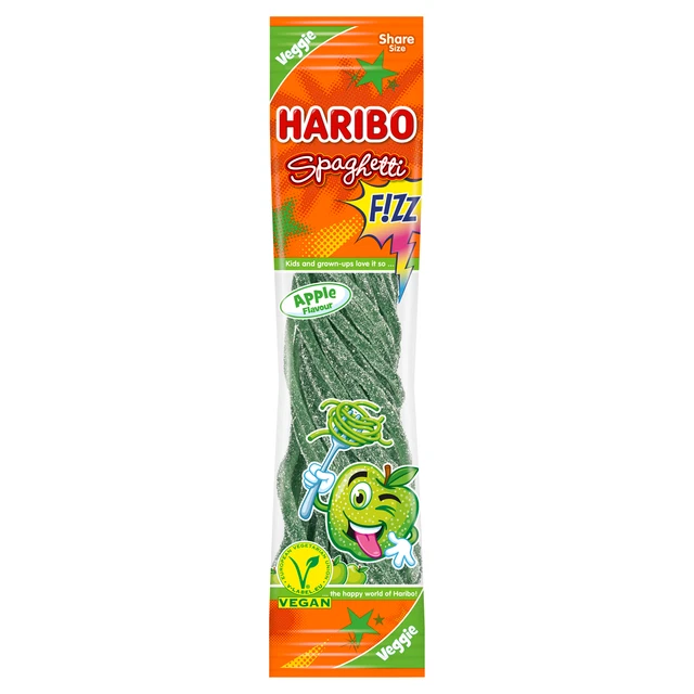 Haribo Spaghetti Apple Fizz Extrasaure Frutta Gengive Cavi 200g
