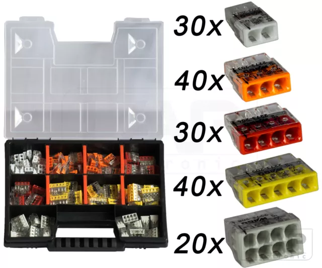 WAGO Scatola a Scomparti Set Variobox Pinze Vagone Morsetti ad Innesto 160 Pezzo