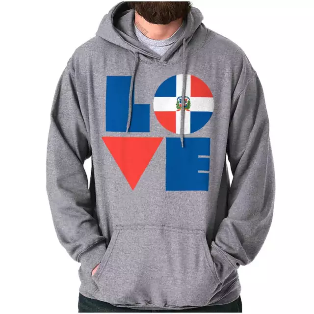 Love Dominican Republic Patriotic Flag Color Hoodie Hooded Sweatshirt Men Women