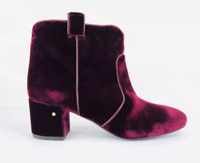 Laurence Dacade Belen Velvet Burgundy Western Ankle Booties Size 39.5