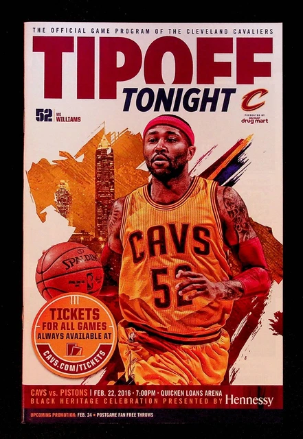Cleveland Cavaliers Detroit Pistons NBA Game Program 2016 Championship Season