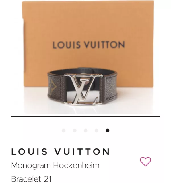 LOUIS VUITTON Bracelet Hockenheim LV Buckle M6295 Monogram Eclipse Black #21