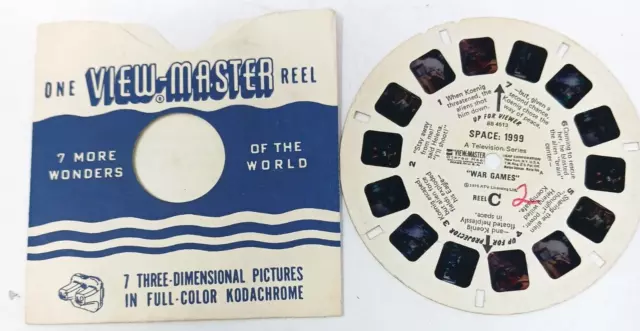 1975 VIEW-MASTER SPACE: 1999 "WAR GAMES" REEL C  W/ Sleeve  #D4B
