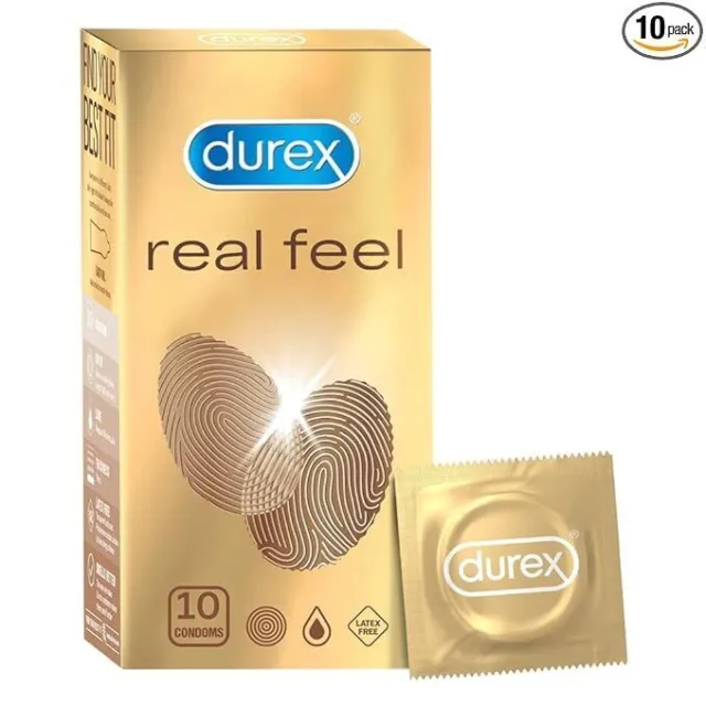 Durex Real Feel Condón para hombres 10 unidades para una sensación real de...